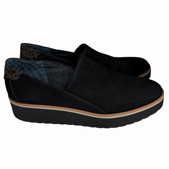 Dr Scholls Black Platform Loafers Slip On Shoes Womens Sz 9 Look Out - Picture 1 of 8